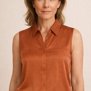 NWT Satin Vidal Sleeveless Blouse